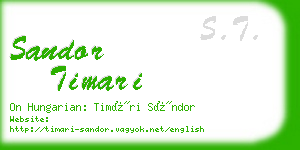 sandor timari business card